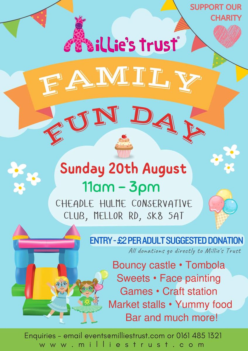 All the fun of the fair! Come to the club tomorrow, 11am - 3pm, for a fun day out, and support the Amazing Millie's Trust.