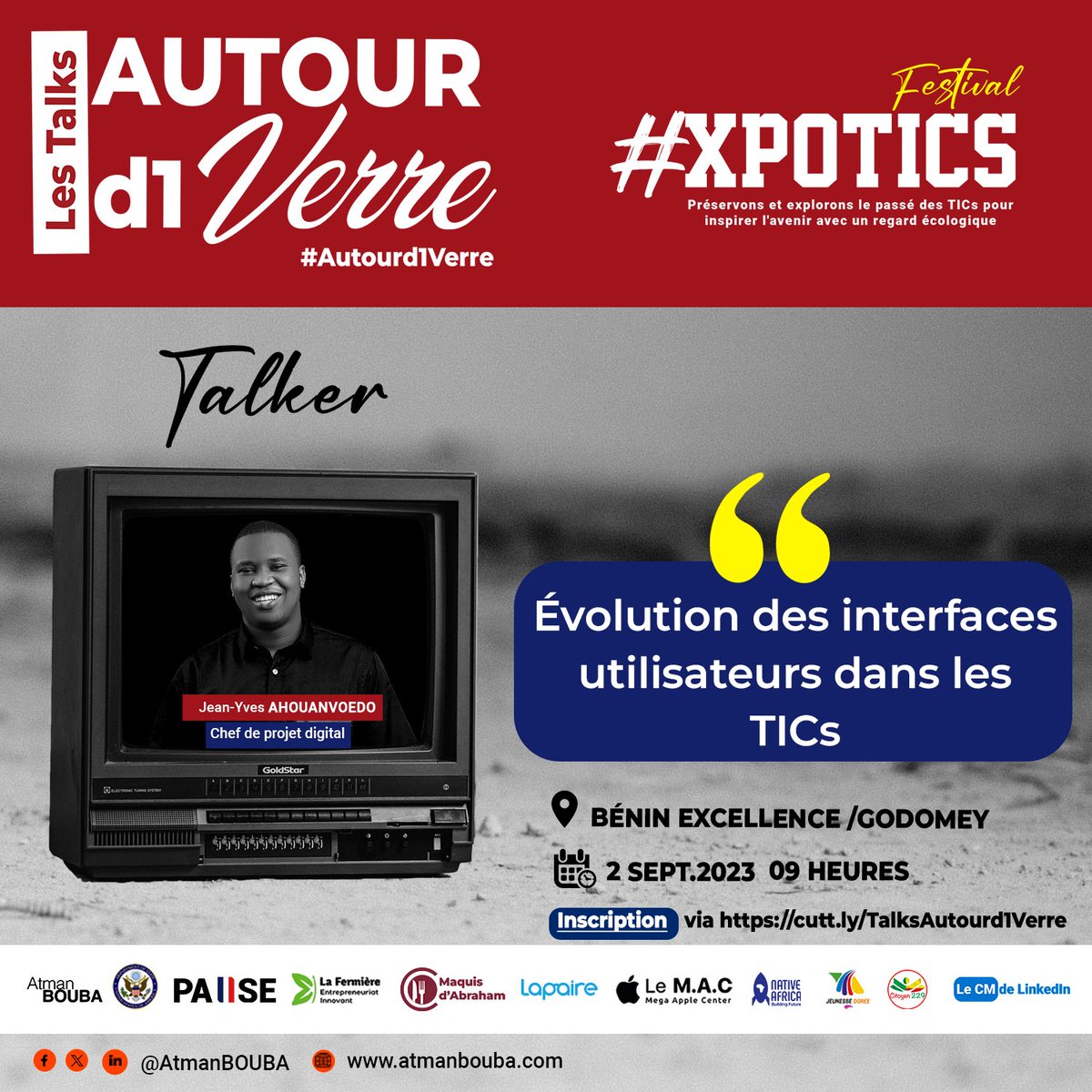 AtmanBOUBA's tweet photo. @petitdekpe, talker sur #XpoTICs fera #histoire & évolution des #Interfaces Utilisateurs in #TICs. Le but est d'explorer comment les #UI ont progressé, leur impact sur la #tech & la manière dont elles façonnent #UX. 🆎#AtBOUBA #HistoireTICs #MyFirstTechStory #UI #TICs #Histoire https://t.co/O53xVBQB06