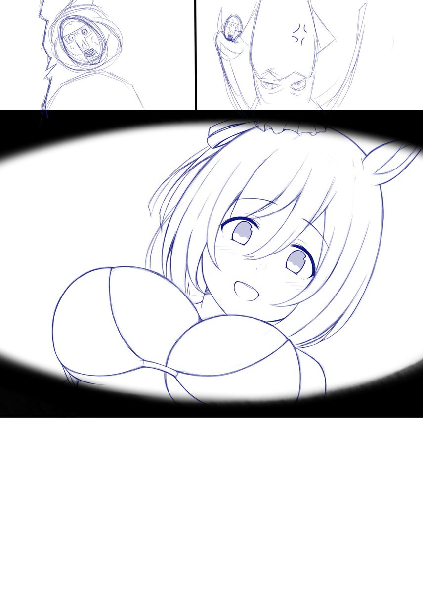 最近のやつのラフから完成まで
こんな感じっす。 