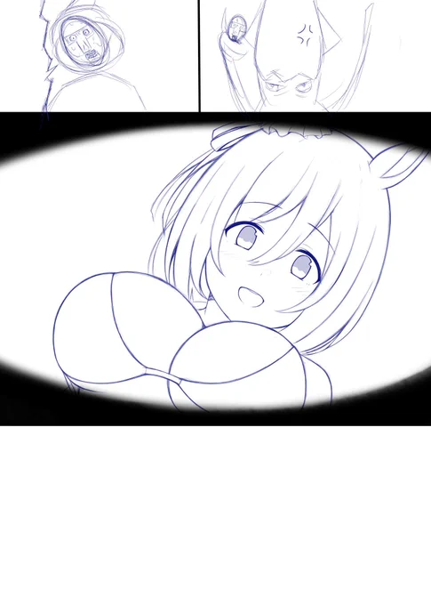 最近のやつのラフから完成まで
こんな感じっす。 