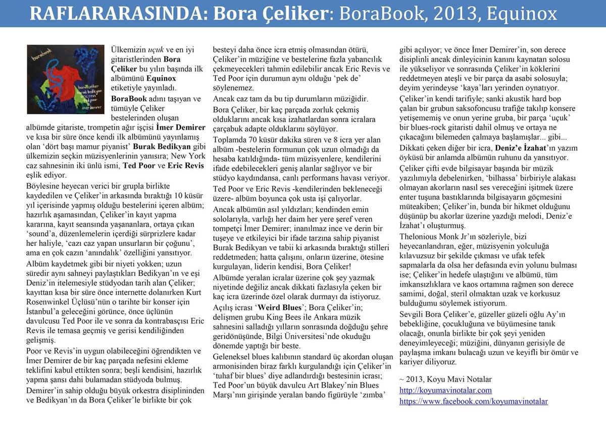 Ne güzel albümdü. Benim de yazdığım ilk yazılardan. Vesilesiyle bir Weird Blues dinleme zamanı.
youtu.be/xXFrr39Tchw
-
<a href="/boraceliker/">Bora Çeliker</a> 
<a href="/darkbluenotes/">Dark Blue Notes</a>