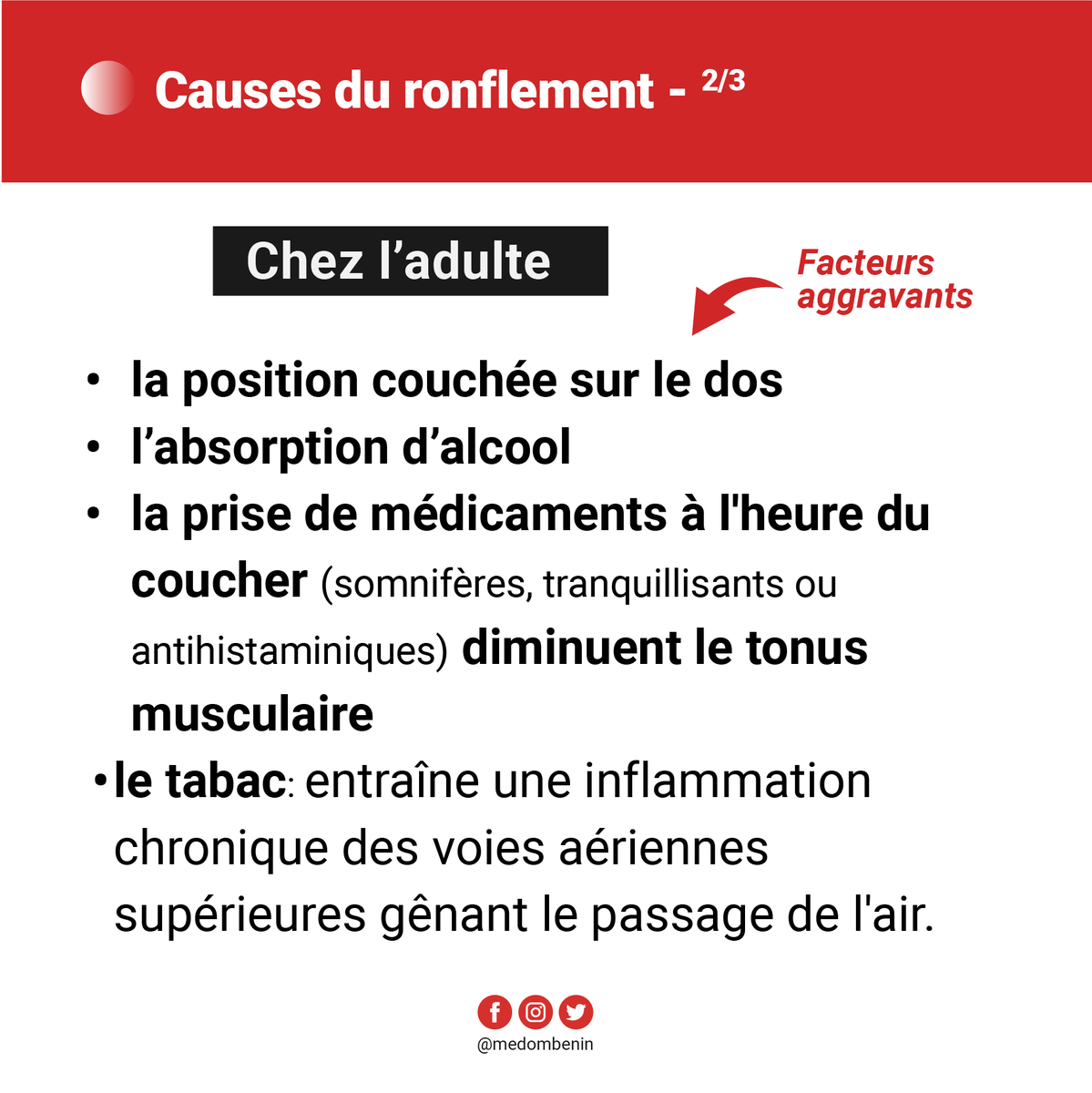 BeninMedom's tweet photo. Les Ronflements (Partie 2)

Quels en sont les causes? https://t.co/9n0tggdnKr