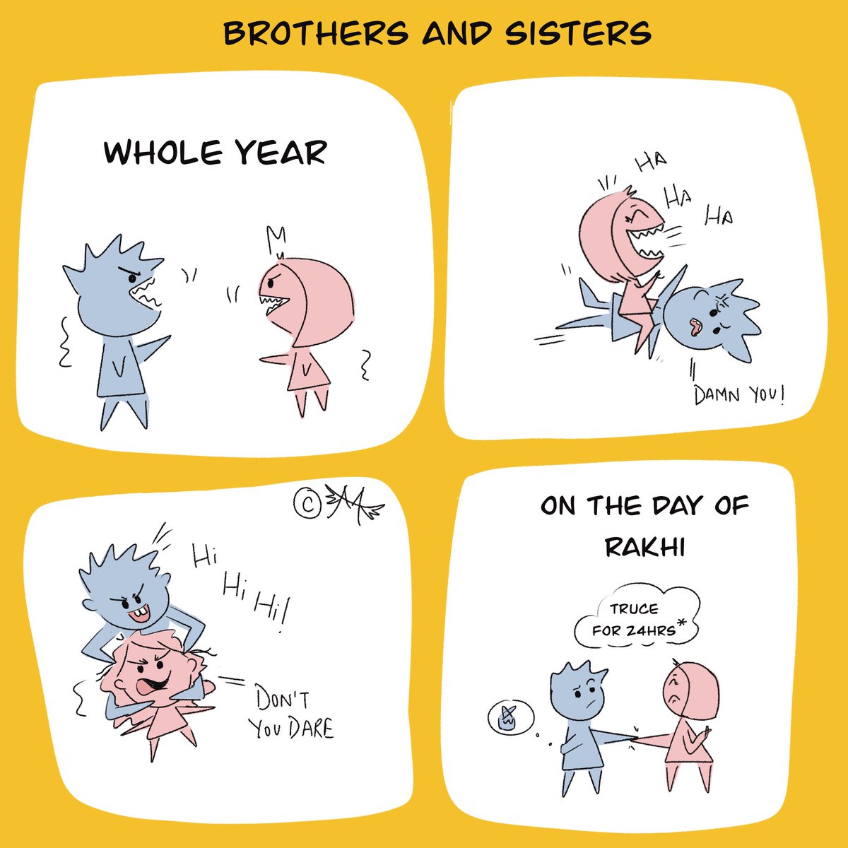 Brothers and sisters 🤓

#indiancomic #ComicArt #Rakhi