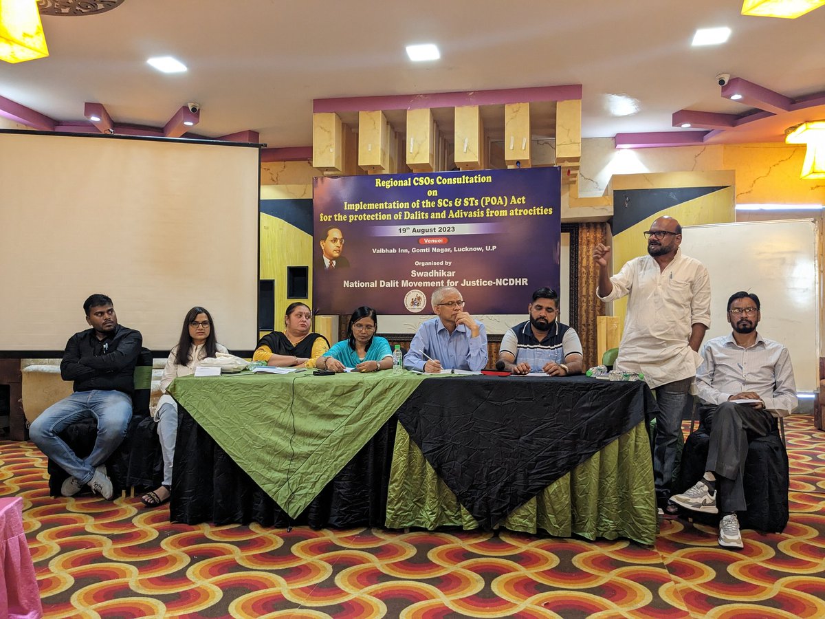 NDMJ_NCDHR's tweet photo. Mr. Arun Khote sheds light on the pressing issue of implementation gaps in PoA, SCP, and education. 📚 A call to bridge the divide and ensure equitable progress for all! #ImplementationGap #SocialEquality #EducationForAll  #CSOsConsultation https://t.co/VX29S2scWj