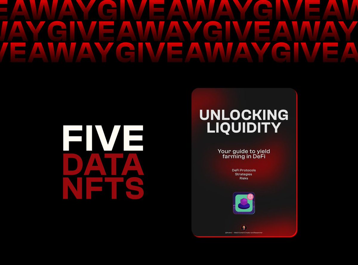 .<a href="/AndreiMX_/">Andrei ( )</a> created a great dynamic guide for #MultiversX DeFi. 

Using <a href="/itheum/">Itheum</a> data #NFTs, he'll update it during time⚡

He's giving me the opportunity to let you win 5 of his data NFTs and try them.

🔹Like
🔹RT
🔹Tag 3 👥

Ending in 3 days⚡

1st #Giveaway for a MvX friend🙏🏻