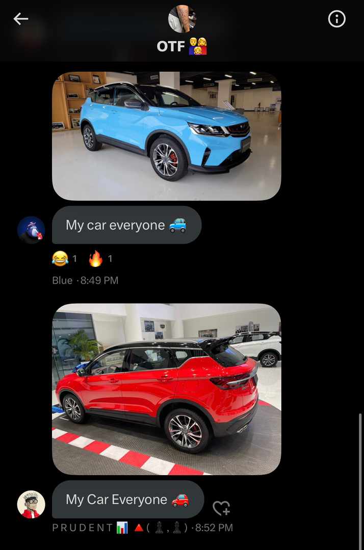 OTF W 

Congratulations <a href="/Blueofweb3/">Blue 🌍</a> and <a href="/PrudentSammy/">P R U D E N T 📊 🔺( ♟,♟)</a> 

Noticed how the cars matched their pfp? 😂

More to come 😎