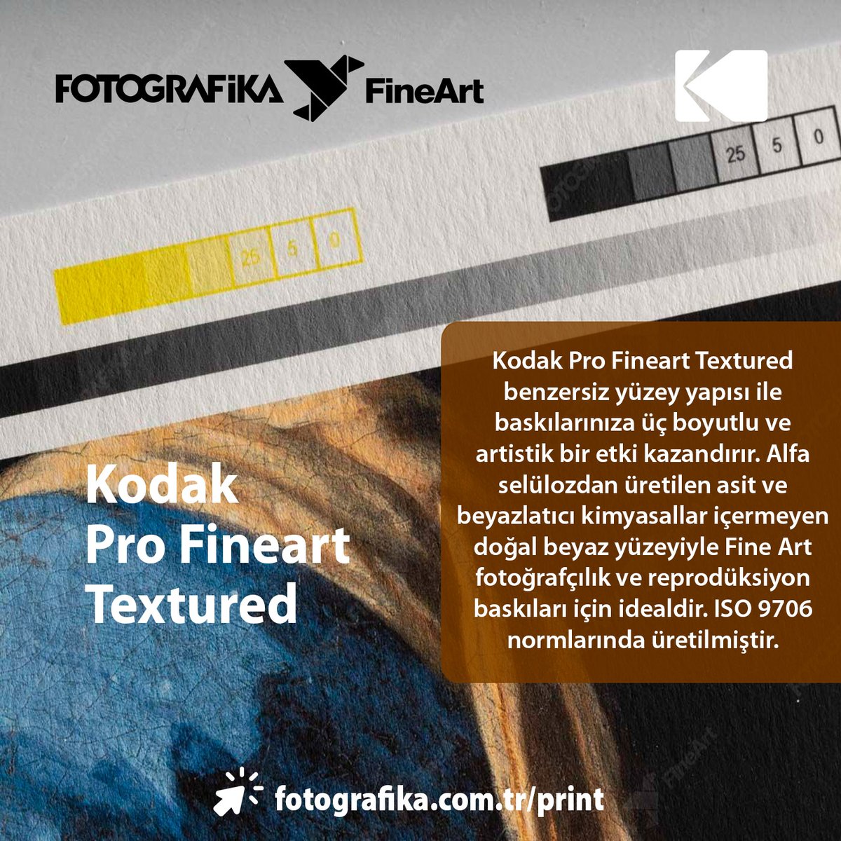 fineartbaski's tweet photo. Kodak Pro Fineart Textured; with its unique texture, it gives your prints a three-dimensional effect. You can examine this paper in detail on our website and create your print order.
https://t.co/IsJNFmtGoi

#kodak #kodakpro #texture #fineart #fineartprint #gicleeprint https://t.co/NgNu4cCHIT