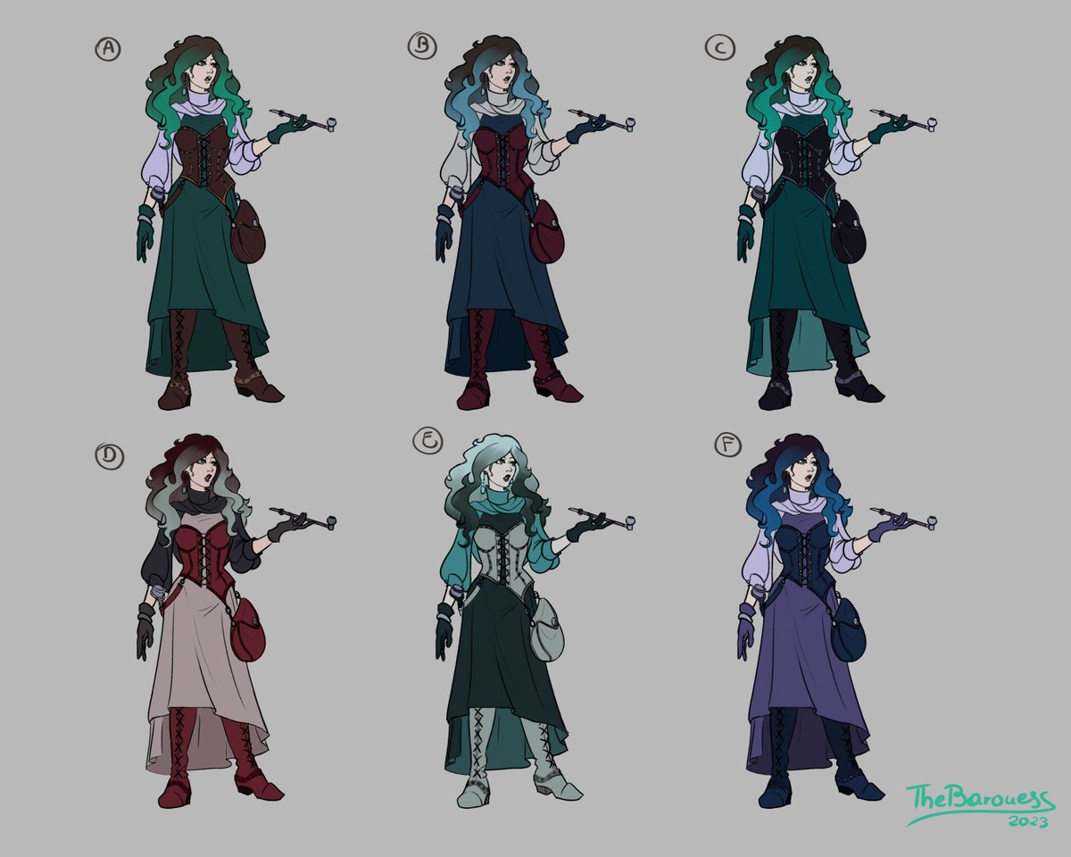 Thebaroness0's tweet photo. Hoi! I'm on summer break! What better moment to reorganize some of the best results of these past months' master class? Enjoy my #characterdesign for Anika Fuhe!

#pathfinder2e #homebrew #ttrpgart #illustration #digitalartwork https://t.co/V3mMGu1syS