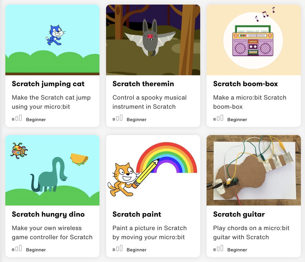 ✨Many pupils are familiar with using @scratch for coding and we've got some 🆓 micro:bit activities on our website. 👉From making a boom box to painting a picture - there's 6 activities to choose from 👇microbit.org/projects/make-… #coding #microbit #TEACHers
