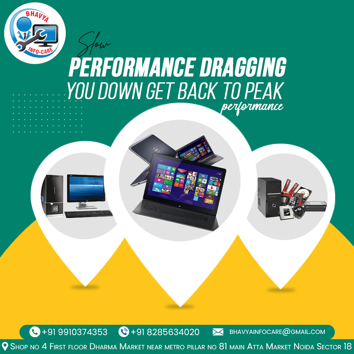 BhavyaInfoCare's tweet image. For inquiries, contact us at:
📞 91-8285634020
🏢 Visit us at: Shop No. 4, First Floor, Dharama Market, Sector 27, Atta Market, Noida.

#ComputerRevival #TechSupportNoida #QualityRepairs #ComputingSolutions #EfficientRepairs