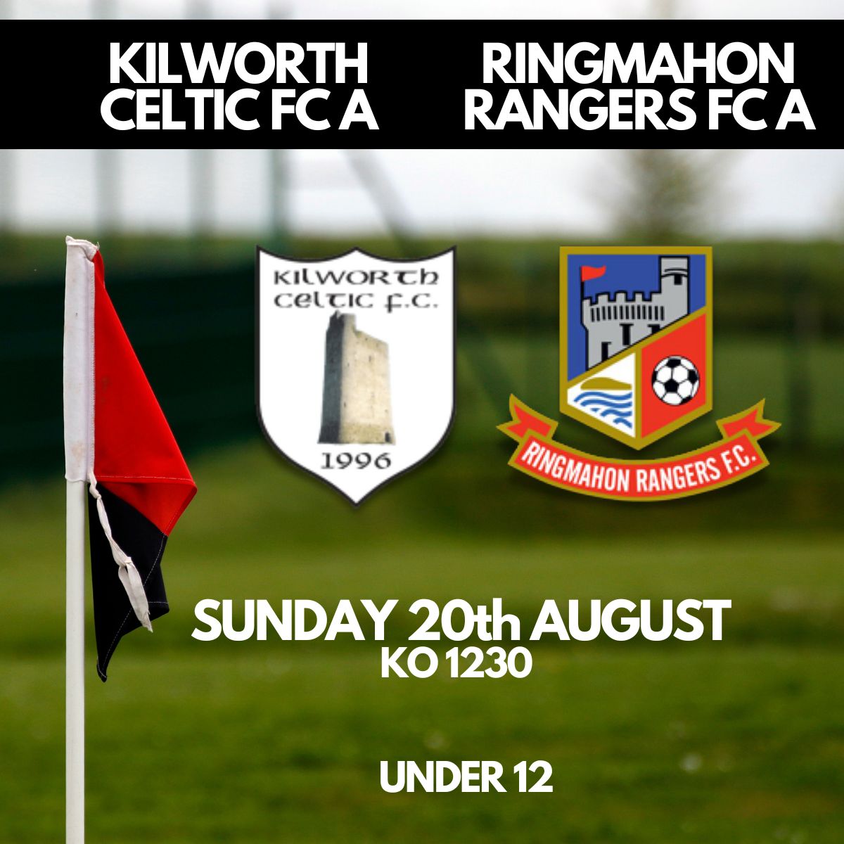 KilworthCeltic's tweet photo. Come along and watch our mighty Under 12 Boys as they host powerhouse club @RingmahonRanger  at Sheila Flynn Park on Sunday! Kickoff 12.30pm SEE YOU THERE! 🔴⚫

@corksl https://t.co/8O3IVZ4mSO