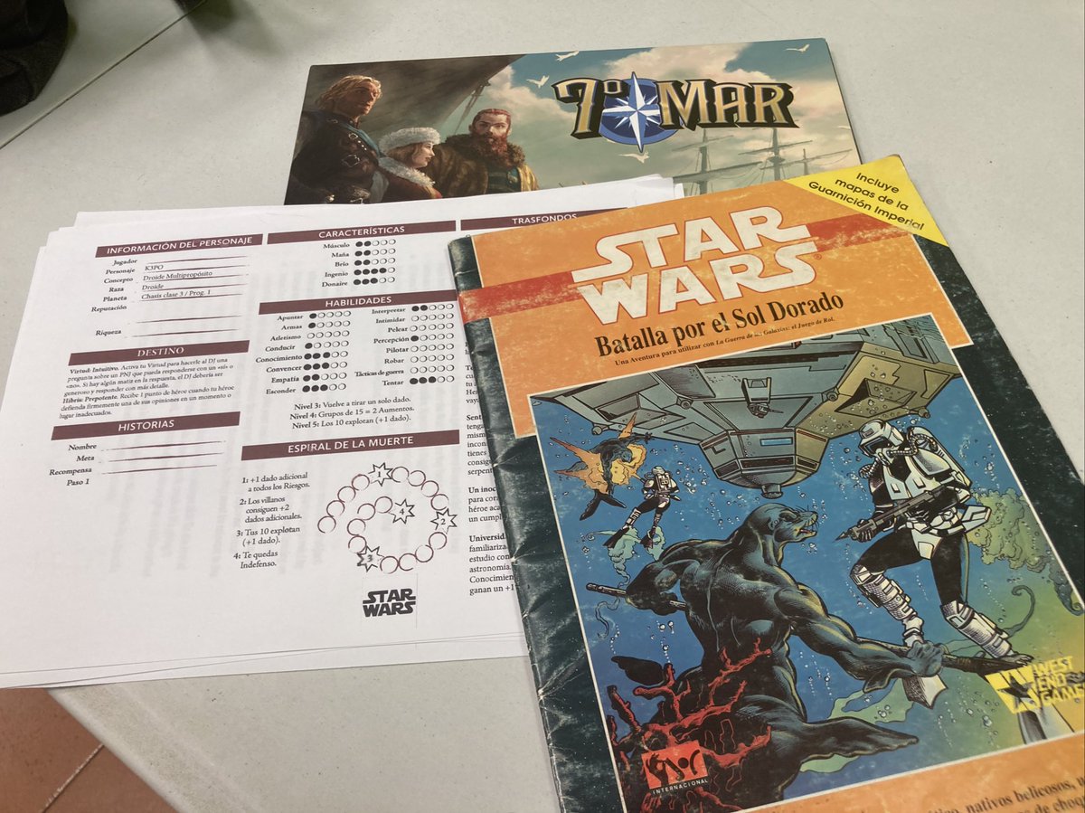 Ayer dirigí una aventura de Star Wars de hace 30 años con el sistema de reglas de Séptimo Mar y tan a gusto. Como dijo <a href="/svelazgz/">Sergius</a>: con estas reglas, Star Wars se convierte en Guardianes de la Galaxia (y un poco de razón lleva 😅)