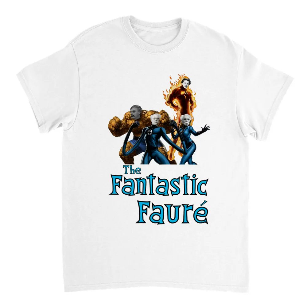 OperaGarb's tweet image. 😅 Continuing our series of 'jokes'
4️⃣ Introducing the classic #French #Marvel #Superhero team...The Fantastic Fauré!
Now in T-Shirt and iPhone case form at OperaGarb.com 
#FantasticFour #F4 #marvelcomics #comics #comicbooks #mcu  #classicalmusic #frenchsong #faure