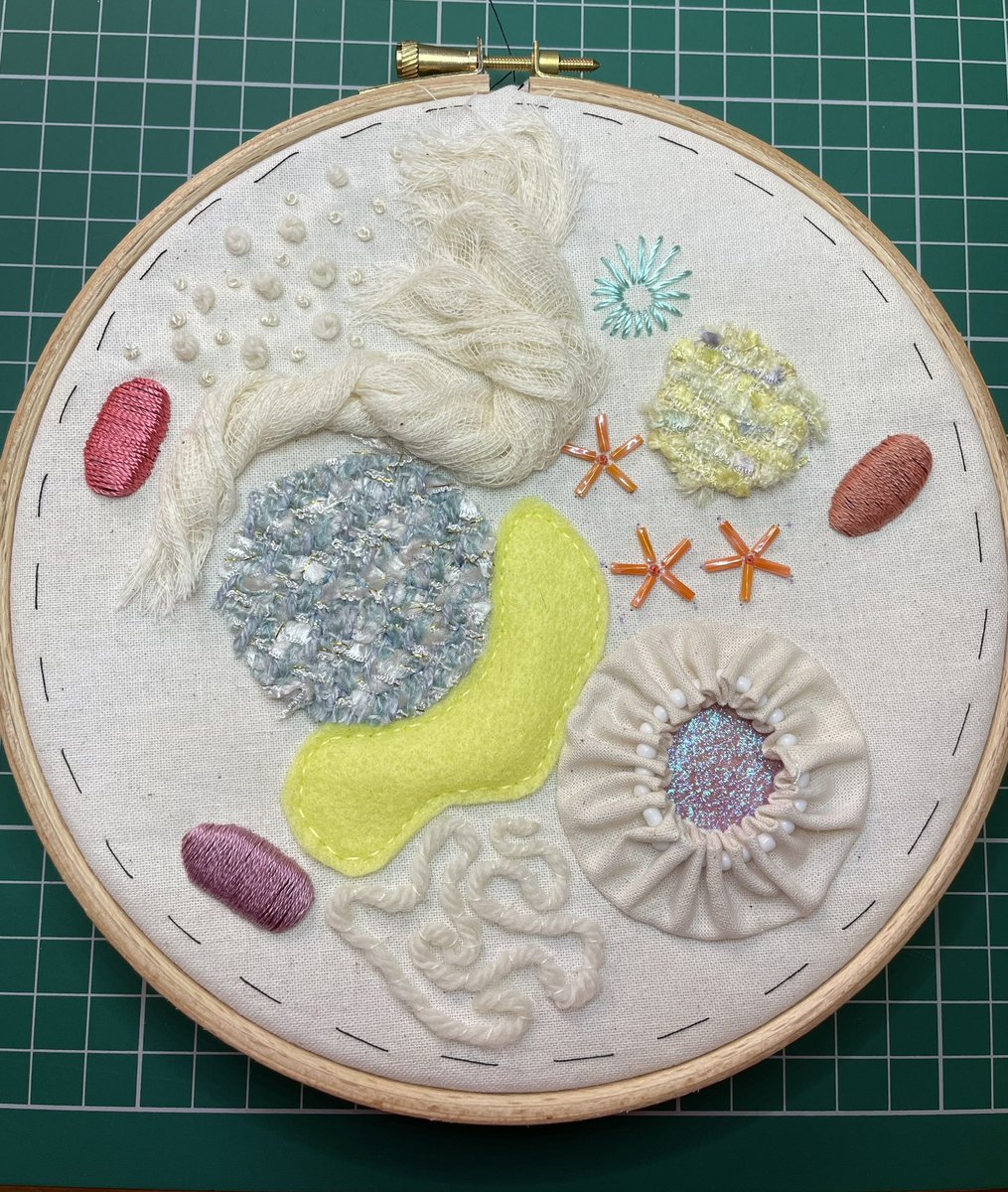 Still sampling and experimenting. Thinking about marine life; #SeaCucumbers, #BrittleStars, #Sponges and the like. 

#WorkInProgress #HandEmbroidery #IAmSewing