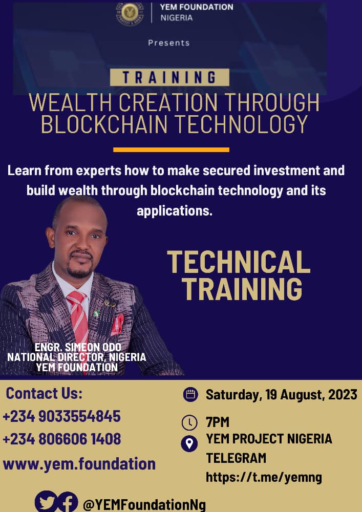 YEMFoundationNg's tweet photo. Join our live training session today using this link 

https://t.co/eD5Mg4XWYR

#cryptocurrency #Bitcoin #yem #DigitalCurrency https://t.co/bTzFh7Pt0O
