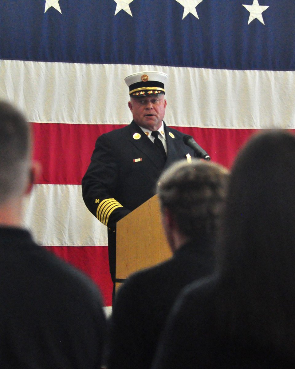MassDFS's tweet photo. #FullCircle: On Jan. 12, 2001, @NorthamptonFR Firefighter Jon M. Davine graduated from the Mass Fire Academy in #Class140. Yesterday -- 22 years, seven months, and one week later -- @MassFireMarshal Jon M. Davine congratulated #Class313 as they graduated from the Academy. https://t.co/l7ASPxqjFk