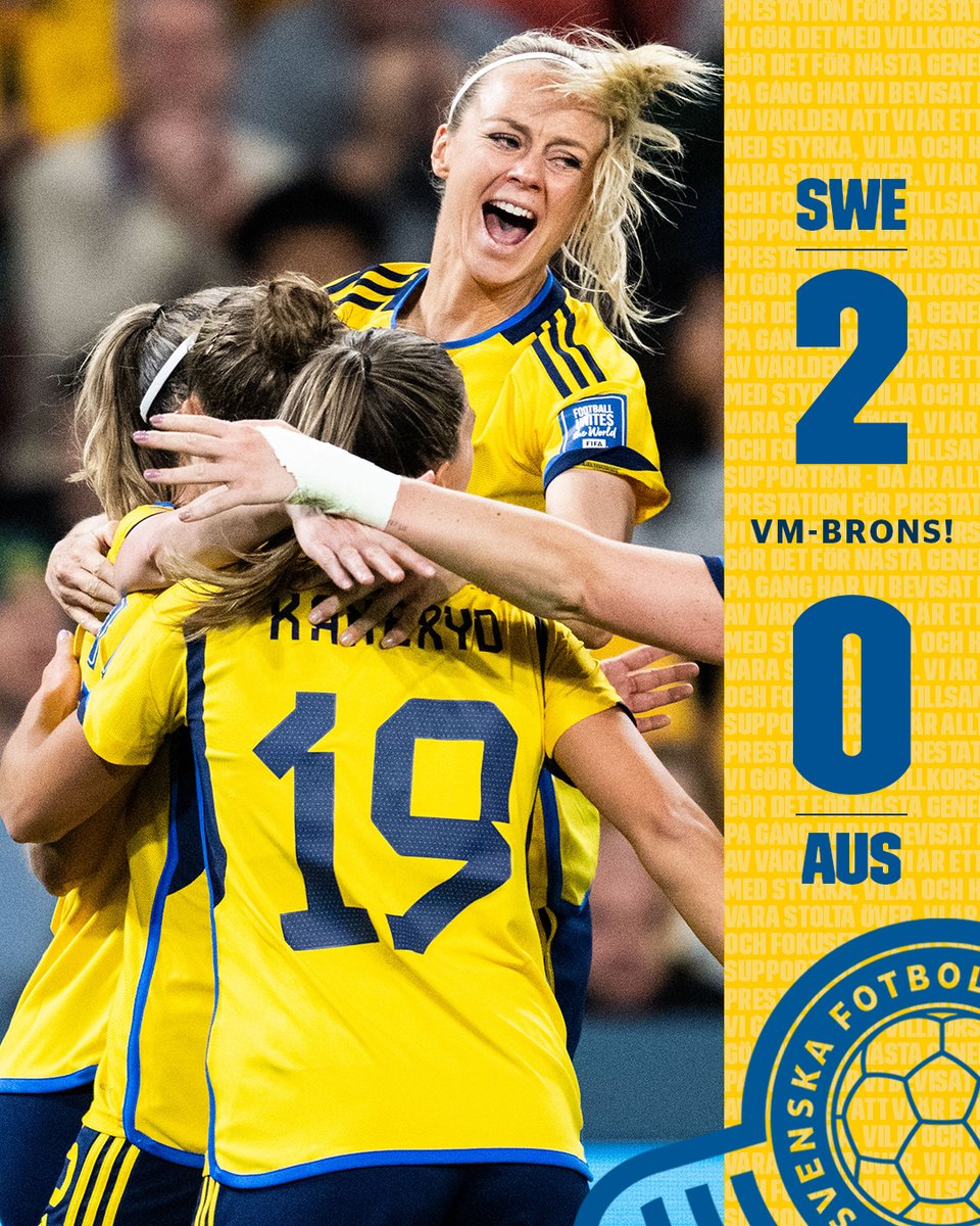 svenskfotboll's tweet photo. VM-BRONSET ÄR VÅRT! 🥉🇸🇪 https://t.co/qVSO0zhqIZ