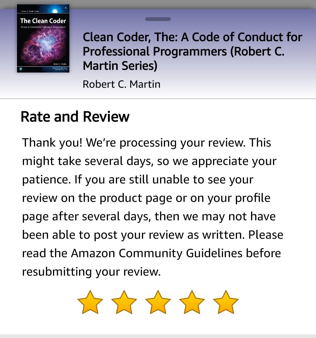 nunenuh's tweet photo. Just finished the last chapter of this incredible #book. A #MustRead for every #programmer, #SoftwareDeveloper, and #projectmanager out there. So many enlightening moments, my highlighter ran dry! A huge shoutout to @unclebobmartin for #TheCleanCoder. Truly a game-changer! 📚👨💻 https://t.co/pn6MDpdXmc