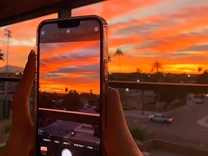 capturing the beauty of sunset.