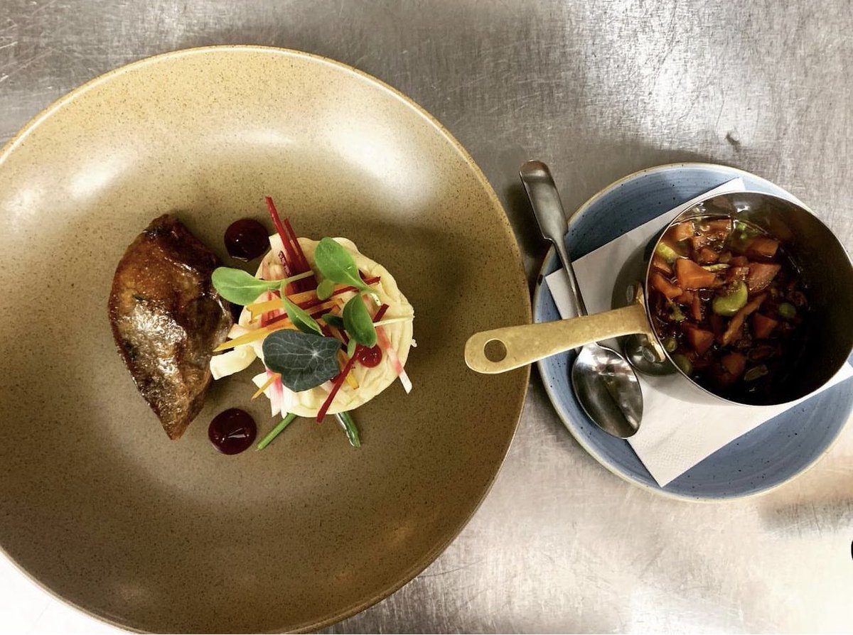 Amazing dish on the specials ⁦<a href="/MichelinGuideUK/">The MICHELIN Guide</a>⁩ at our sister restaurant The York Minster Refectory ⁦<a href="/02jbrimm/">Joshua brimmell</a>⁩ and team,cooking some great food next to  ⁦<a href="/York_Minster/">York Minster</a>⁩ well done everyone…. Moors Grouse Smoked over Heather with Leg Ravioli, Game Minestrone