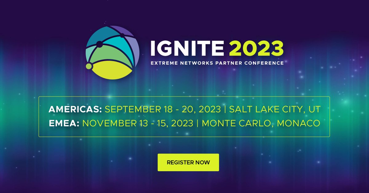 ExtremeNetworks's tweet photo. Meet one-on-one with Extreme executives, industry analysts, sponsors, and technology experts during #ExtremeIgnite. Reserve your spot at our historically sold-out partner conference and advance with us!
Register: https://t.co/yodqIexQwH #channelpartners #ExtremePartner https://t.co/UD8lGSdQhG