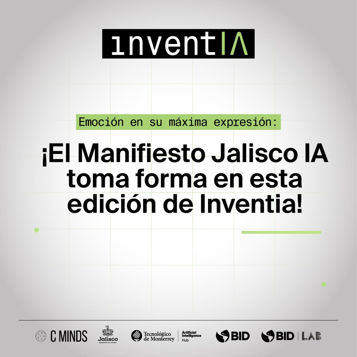 Hub_IA_Tec's tweet photo. Emocionados por anunciar el próximo paso en #Inventia: ¡el diseño del Manifiesto Jalisco IA! 💡🌟
Nos embarcamos en un viaje para definir los principios éticos y responsables de la Inteligencia Artificial en nuestro estado.
¡Únete a esta misión trascendental! https://t.co/CEhFiR5GJj