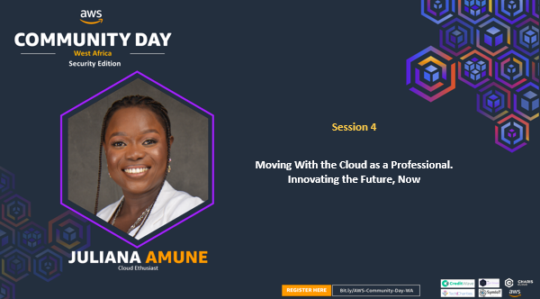 awssecwestafri's tweet photo. Session 4: Moving with The Cloud As A Professional:
Innovating the Future, Now. #AWSUserGroupWestAfrica, #CloudSecurityEvent, #AWSCommunityDay, #InnovationAndSecurity, #SecurityBestPracticesMoving https://t.co/KQFrJ68fTo