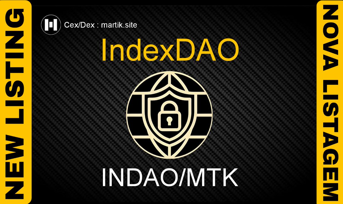 MartikCrypto's tweet photo. New listing on our Cex/Dec
@indexdao https://t.co/9mL1CzCAlr
