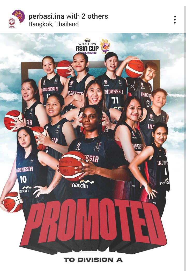 Ga ada liga tapi prestasinya 🙌🙌🙌
Selamat timnas basket putri Indonesia lolos dan promote ke divisi A Fiba Asia Cup. Membanggakan 🇮🇩👍💪