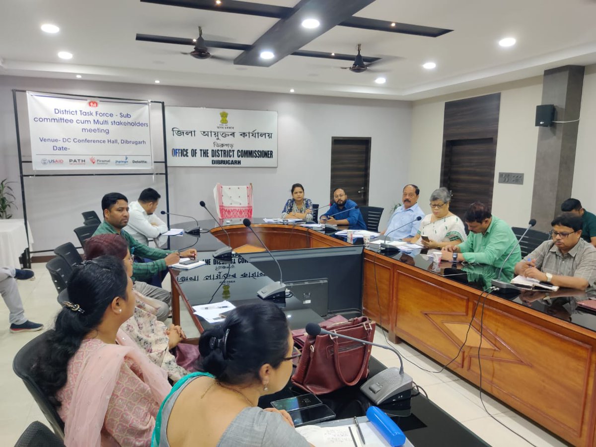 NHMDibrugarh's tweet photo. Today ADC (Health) chaired the District Task Force (Sub-Committee) Meeting at DC Conferance Hall, Dibrugarh to review the  performance of the PPP tea garden health facilities and activities under SAKSHAM Project in Dibrugarh. @nhm_assam
@USAID_Saksham https://t.co/4XWDt6ituP