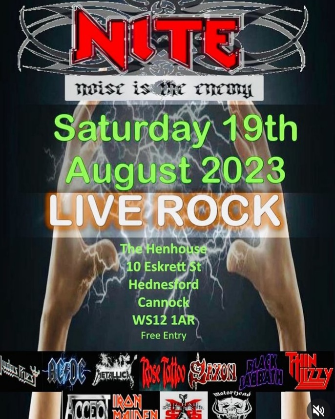 Tonight I will drumming in Hednesford for these fine rock and rollers.