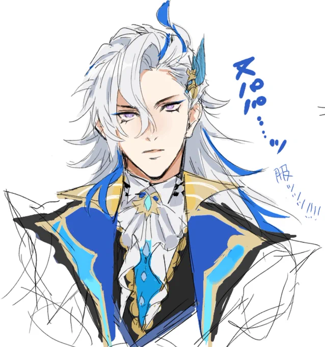 今日のらくがき!あまりに服の難易度高くて心折れた… 