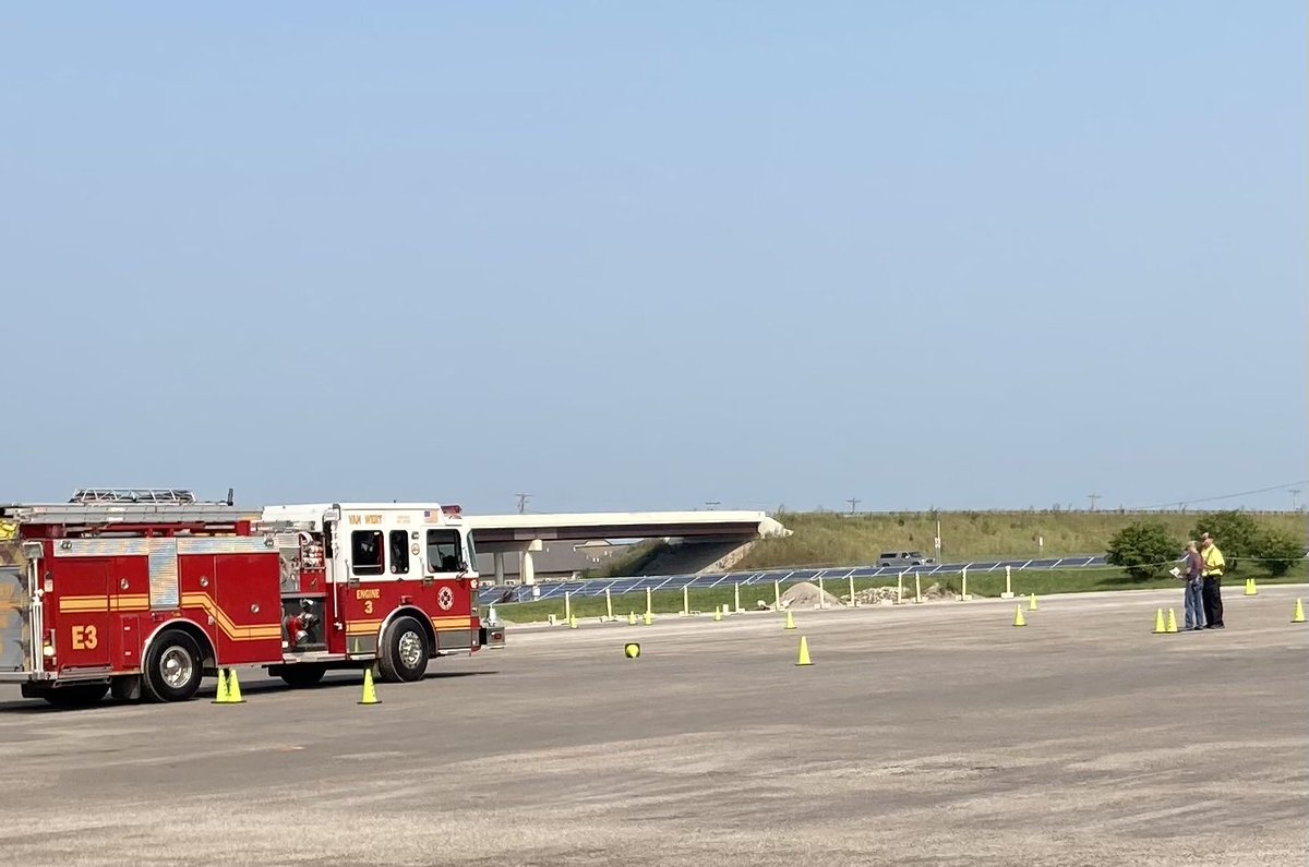 TurnerVantage's tweet photo. The Vantage Career Center campus was busy this morning as the firefighter 1 class performed driving maneuvers on the CDL training course. Many thanks to our local fire departments for their support in providing equipment for our students to train on. #vantage #firefighters #oacts https://t.co/Bw5CjCMoW0