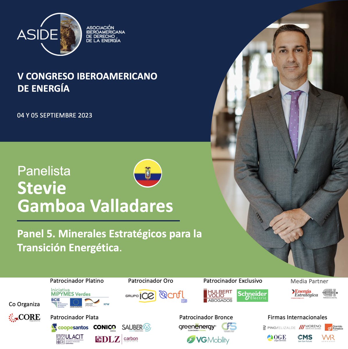 AsociacionIbero's tweet photo. Presentamos a nuestros expositores del Panel #5: "Minerales Estratégicos en la Transición Energética" de nuestro #CongresoASIDE Inscripciones abiertas en: https://t.co/KdMU5M767L
@CrAresep @CRMinae @BCIE_Org @KfW_int @UEenCostaRica @energia1234 https://t.co/WmC3s3Tk6X