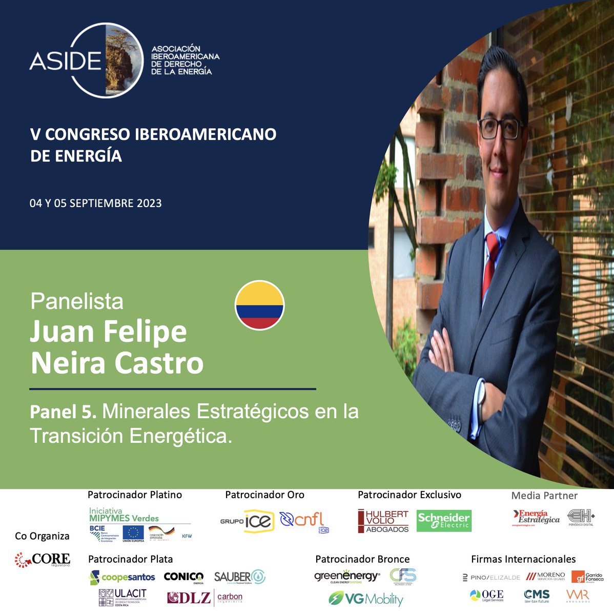 AsociacionIbero's tweet photo. Presentamos a nuestros expositores del Panel #5: "Minerales Estratégicos en la Transición Energética" de nuestro #CongresoASIDE Inscripciones abiertas en: https://t.co/KdMU5M767L
@CrAresep @CRMinae @BCIE_Org @KfW_int @UEenCostaRica @energia1234 https://t.co/WmC3s3Tk6X