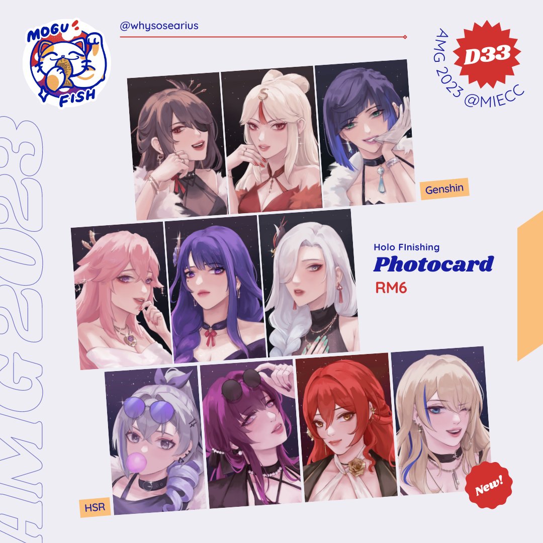whysosearius's tweet photo. [ RT 💕] 🐟D33 MOGUFISH CATALOG🐟#AMG2023 #AniManGaki2023 

I'll be boothing w/ @keekotreecko @ChaoticalComet
@rillr166 @thyoneart @ MIECC Aug 25-27!   Reservation Forms below! (closes Aug 24 12pm)  
Please check out everyone's catalogues!!  

[ NijiEN, Genshin, HSR etc. ] https://t.co/Ponkv639mo