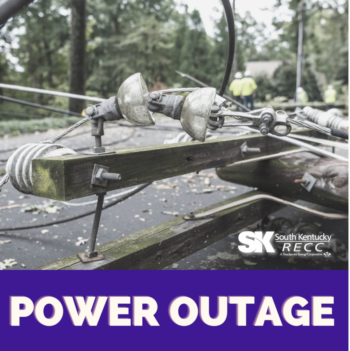 skrecc's tweet photo. We have reports of a power outage affecting 869 members on Wolf River Dock Rd in South Albany caused by a vehicle accident involving a utility pole. Crews are working to restore power. #WeAreSKRECC https://t.co/2pHWg2m7nx