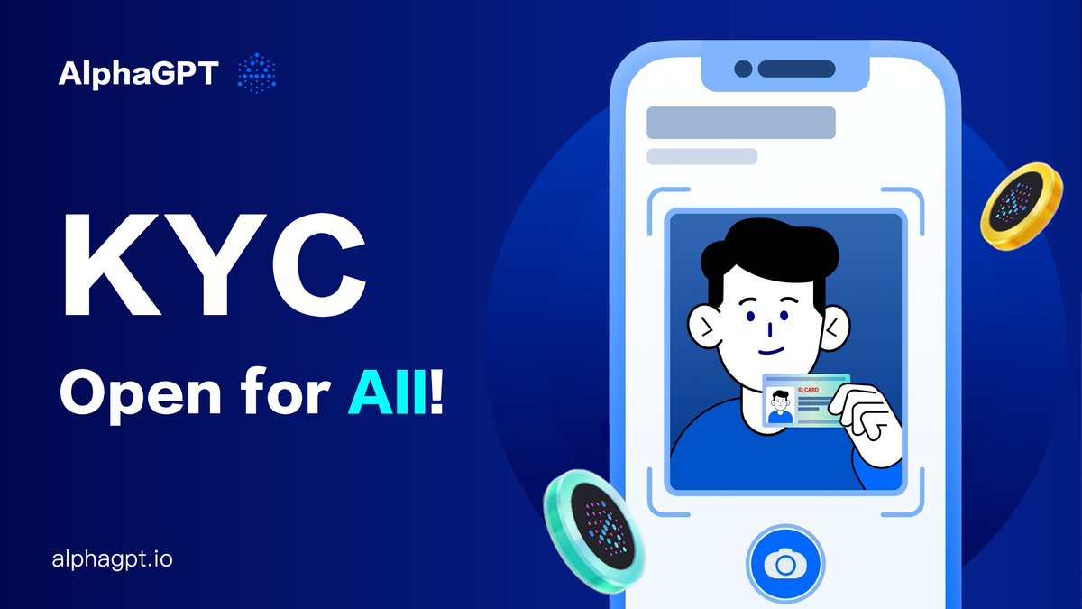 ✅AlphaGPT mainnet is being launched, all users are required to complete KYC verification to ensure that smart contracts and encrypted assets comply with local laws, and then go public smoothly.
⏰KYC time: 2023/8/19—2023/8/23
🛡After KYC is completed, all assets in DAPP will be