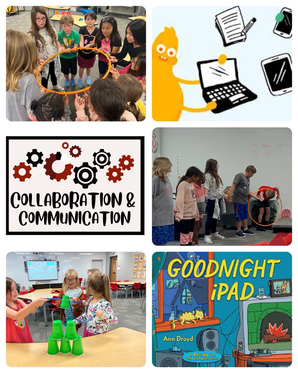 BHES_tech's tweet photo. The first full week is complete! 1-4 students participated in challenges to strengthen their collaboration and communication skills while K learned about smart device advice with some fun characters and a silly book. https://t.co/nahKlE04z4