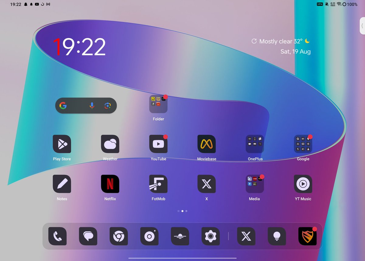 midroid5G's tweet image. واجهة تابلت #OnePlusPad 

OxygenOS 13.1 /Android 13

في الواجهه ممكن تعتمد على وجود التطبيقات في الصفحة الرئيسية أو من خلال درج التطبيقات

الاشعارات مدمجة مع الاختصارات ،ممكن تتحكم بالأجهزة المتصلة بالبلوتوث بشكل مباشر كمثال بالإضافة إلى التحكم بسطوع الشاشه..