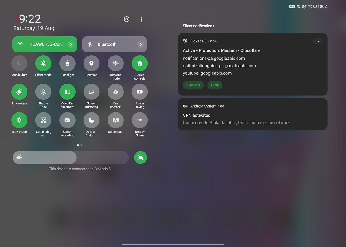 midroid5G's tweet image. واجهة تابلت #OnePlusPad 

OxygenOS 13.1 /Android 13

في الواجهه ممكن تعتمد على وجود التطبيقات في الصفحة الرئيسية أو من خلال درج التطبيقات

الاشعارات مدمجة مع الاختصارات ،ممكن تتحكم بالأجهزة المتصلة بالبلوتوث بشكل مباشر كمثال بالإضافة إلى التحكم بسطوع الشاشه..