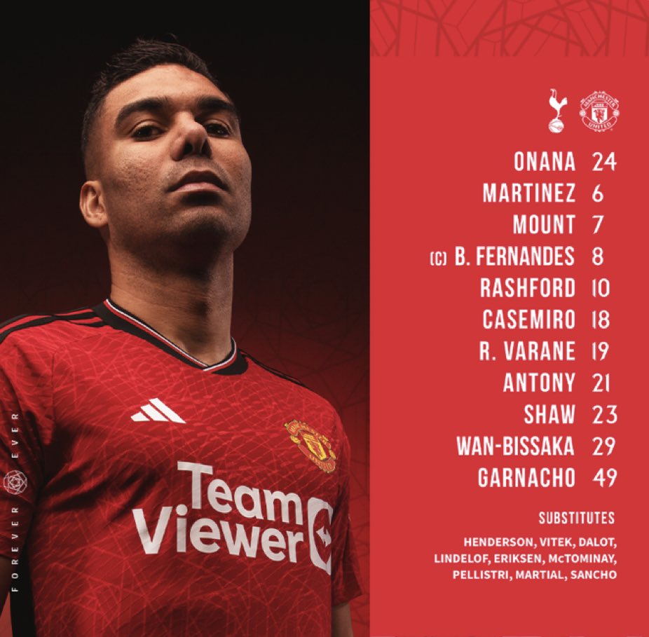 Nuestro XI inicial para el partido de hoy vs los Spurs 

#MUFC
#MUFC_FAMILY
#GGMU
#RedDevil
#ManchesterUnited
#ManchesterUnitedPanamá
#OpinionRedDevil