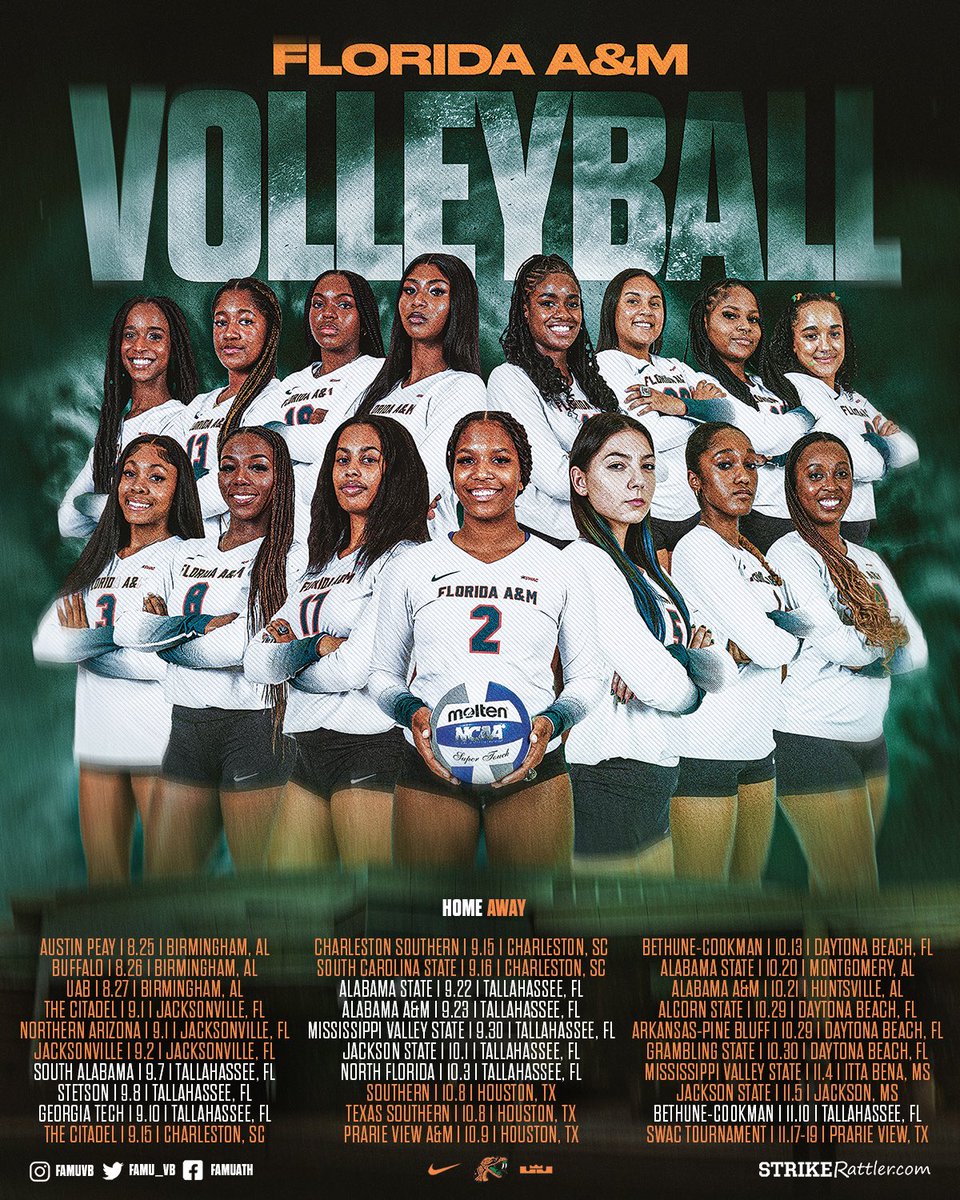 FAMUAthletics's tweet image. 🚨 Fan Day Alert 🚨

#RattlerNation,

Join us in the Al Lawson Center on Sunday, August 20, 2023, from 2 - 4 PM to meet your 2023 @FAMU_FB and @FAMU_VB players and get your posters!

#FAMU | #FAMUly | #Rattlers | #FangsUp 🐍