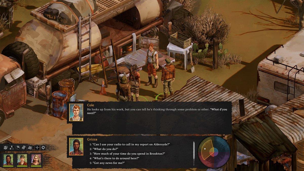 BrokenRoadsGame's tweet image. Meet Cole, your party's engineer, mechanic and general tinkerer. 🔧

You'll probably want to be nice to Cole since he has one of the only working radios around 😉

#ScreenshotSaturday #indiegame #IndieGameDev