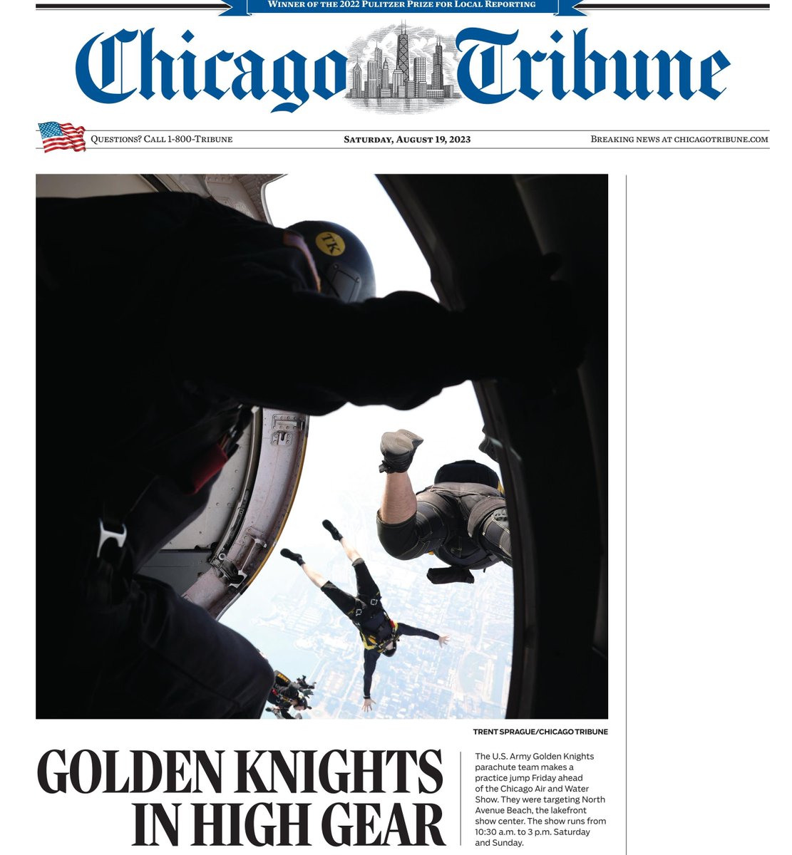 RonHthePRGuy's tweet photo. Wait, what's this?!? Who made the front page of the @chicagotribune today? This guy.  #ChicagoAirAndWaterShow #IPRThings #bestlife https://t.co/h76tyRaz2V