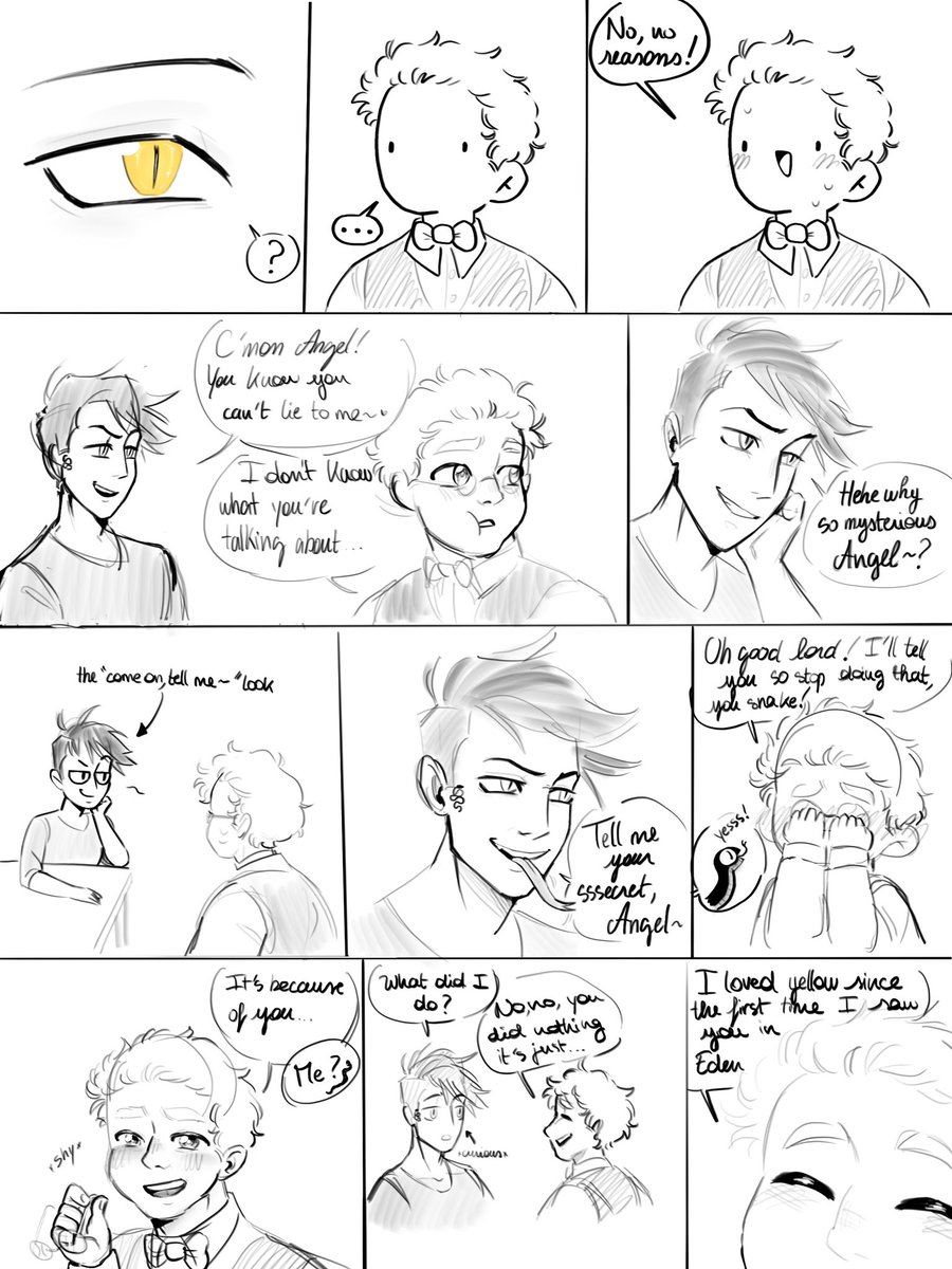 Small_Titoo's tweet photo. ⚠️minor #GoodOmens2Spoiler ⚠️
#GoodOmens #GoodOmens2 #GoodOmensFanArt 
"Favorite color" Part 1/1 (+ bonus page at the end) https://t.co/z0waK5UUDf