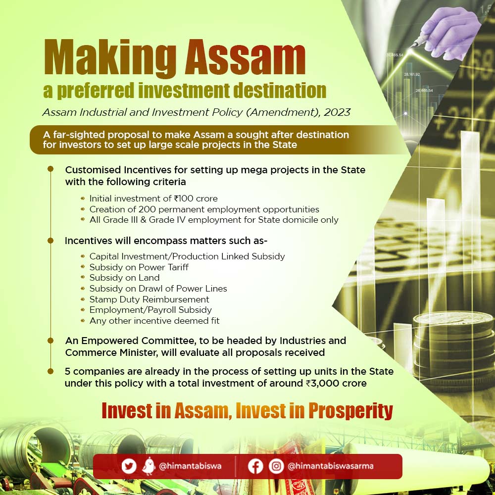 himantabiswa's tweet photo. We are committed to create a business friendly atmosphere in Assam and welcome potential investors to explore the diverse opportunities that the State offers. We will extend all help required to make the process seamless and rewarding. https://t.co/VovCMmVe7j