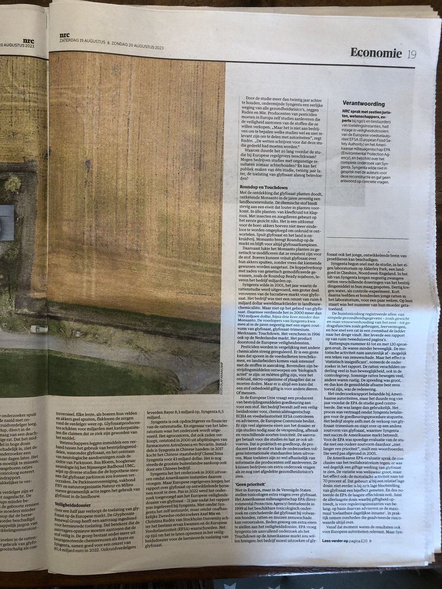 marjanminnesma's tweet photo. Wanneer nemen overheden hun verantwoordelijkheden en zetten ze gezondheid op 1? In plaats van snijden in de gezondheidszorg, neem de oorzaken weg. Wacht niet tot burgers zelf weer het heft in handen moeten nemen, omdat de overheid ze weer niet beschermt. #stopglyfosaat #geengif https://t.co/89prUwCrzG