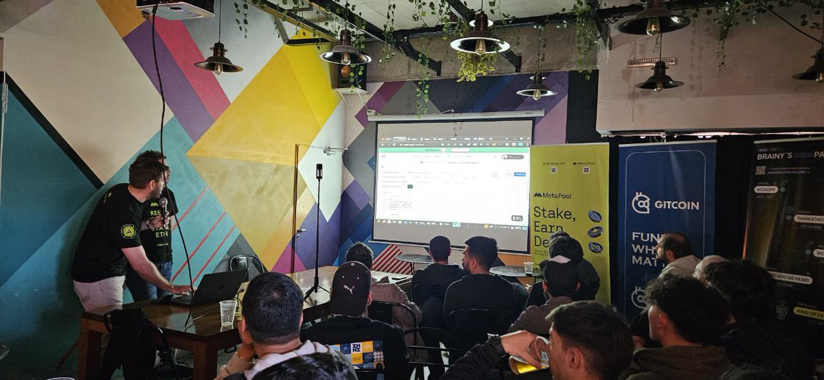 meta_pool's tweet photo. NEAR — BOS workshop at the @ThinkandDev side event, led by @leomanzanal and @RodrigoCSolari, was a blast! 💥
Building a decentralized front-end through @TheblockchainOS by @NEARProtocol is easier than you think 😎 https://t.co/wLgcM8lK5k