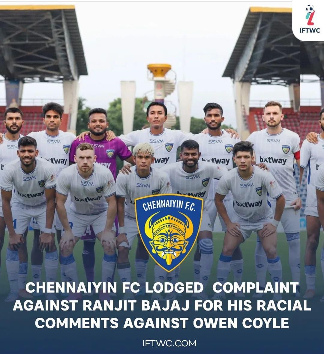 THE_RanjitBajaj's tweet photo. Wow a Englishman coming to my country and telling me and my coach “stay in your place” and calling us “bloody buffoons” is literally the most racist thing you can say to an Indian given our history with them- also giving us gyan on why “We INDIANS” do not move forward in football- then when he knows he screwed up as i complained to ref about his racist behaviour right in front of him, he comes up with a counter complaint to save face.. he and his assistant got a yellow card from the ref for their provocative behaviour, along with me being sent off for reacting to his racist behaviour.. he could not take being challenged by an Indian..so mr Owen Coyle learn what racism is from your ancestors- standing up for your coach & giving it back to you -is not -what you said is -see ya in court -JAI HIND 🙏🏽🇮🇳 Satyamev Jayte @IndianFootball #saynotoracism